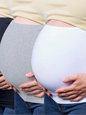 Maternity Belly Band Trio - White, Gray, Black